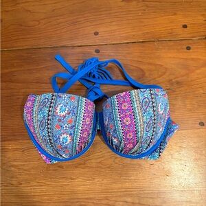 Shade & Shore Women's Knot-Front Bandeau Bikini Top Multi Color 36DD